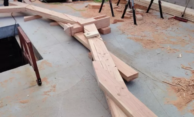 Fabrication et pose d'une charpente traditionnel , Les Abrets en Dauphiné, Vincent Decoux
